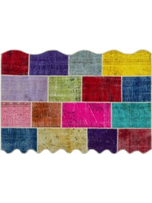 Apex Halı El Dokuması Patchwork Vintage Yün-Pamuk Multi Naturel Halı 24815 160 x 230 cm