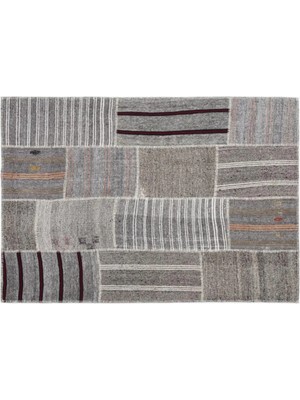 Apex Halı El Dokuması Patchwork Vintage Yün-Pamuk Çizgili Halı 1259 160 x 230 cm