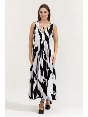 Dkny Prntd Maxi Women's Dress Black