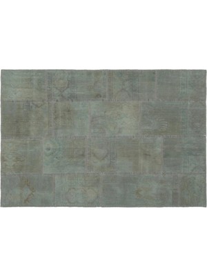 Apex Halı El Dokuması Patchwork Vintage Yün-Pamuk Gri Halı 22208 120 x 180 cm