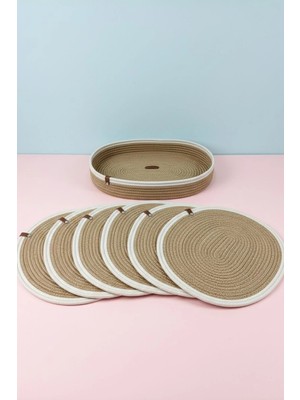 Comfort Craft 6'lı Oval Vegan Amerikan Servis ve Çok Amaçlı Ekmek Sepeti Seti | Yıkanabilir Supla Takımı (9 Renk)
