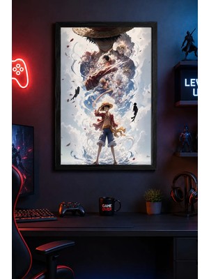 Charmbi Hasır Şapkalı Lufft Siyah Ahşap Çerçeveli Poster Dijital Baskı Tablo 15X21 | 21X30 | 30X42