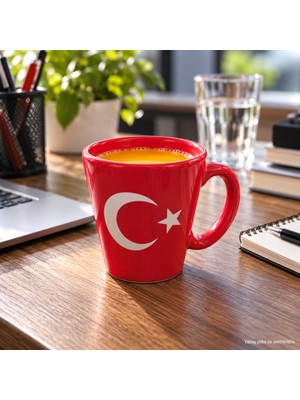 Kupa Bardak 200 ml Türk Bayraklı Ay Yıldız Kahve Çay Kupası