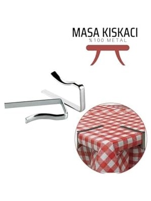 Pratik Ev 4 Adet Masa Örtüsü Kıskacı Paslanmaz Çelik Masa Örtüsü Mandalı Metal Kıskaç