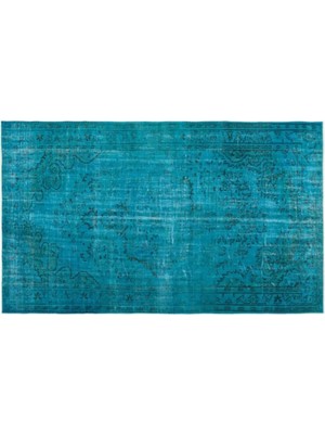 Apex Halı El Dokuması Vintage Yün-Pamuk Turkuaz Halı 19446 156 x 255 cm