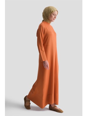 Armine Basic Triko Elbise Turuncu