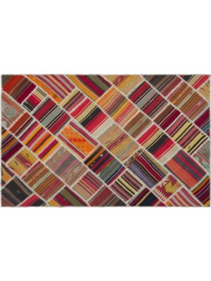 Apex Halı El Dokuması Patchwork Vintage Yün-Pamuk Naturel Halı 25357 155 x 240 cm