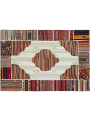 Apex Halı El Dokuması Patchwork Vintage Yün-Pamuk Naturel Halı 25337 160 x 230 cm