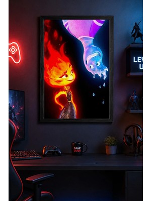 Charmbi Elementals Siyah Ahşap Çerçeveli Poster Premium Dijital Baskı Tablo 15X21 | 21X30 | 30X42