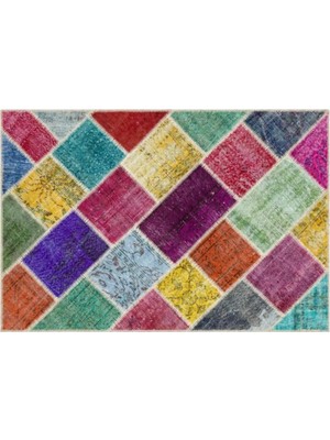 Apex Halı El Dokuması Patchwork Vintage Yün-Pamuk Multi Naturel Halı 36220 122 x 181 cm