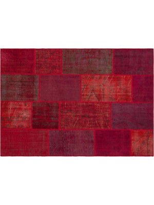 Apex Halı El Dokuması Patchwork Vintage Yün-Pamuk Kırmızı Halı 33925 160 x 230 cm