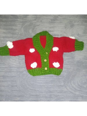 Hobilanka Kırmızı Yeşil Bebek Hırkası