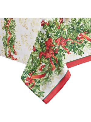 Store Home Fashions Holly Traditions Masa Örtüsü, Kumaş, Dikdörtgen, 152,4 x 304,8 Cm, Çok Renkli