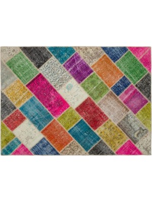 Apex Halı El Dokuması Patchwork Vintage Yün-Pamuk Multi Naturel Halı 20996 163 x 228 cm