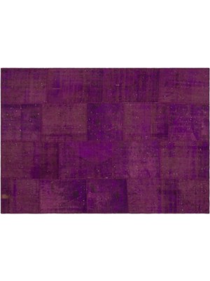Apex Halı El Dokuması Patchwork Vintage Yün-Pamuk Mor Halı 21523 160 x 230 cm