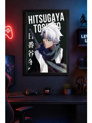 Charmbi Bleach Hitsugaya Siyah Ahşap Çerçeveli Poster Premium Dijital Baskı Tablo 15X21 | 21X30 | 30X42