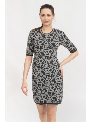 Dkny Logo Intarsia Women's Dress Grey