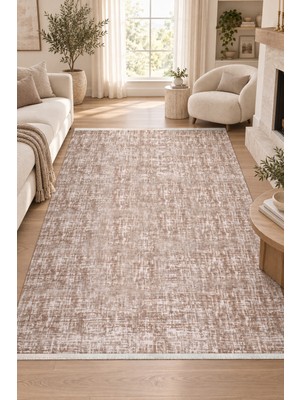 Ally Carpet Essel Vizon Akrilik Özel Ölçü Salon Oturma Odası Koridor Halısı Robot Süpürge Uyumlu Kolay Temizleni