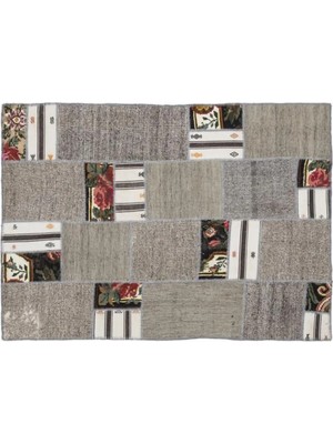 Apex Halı El Dokuması Patchwork Vintage Yün-Pamuk Karabağ Halı 1015 160 x 230 cm