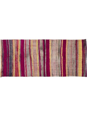Apex Halı El Dokuması Vintage Yün-Pamuk Çizgili Çaput Halı 32510 113 x 255 cm