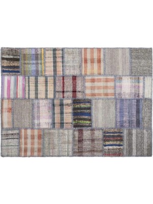 Apex Halı El Dokuması Patchwork Vintage Yün-Pamuk Çizgili Halı 1319 160 x 230 cm
