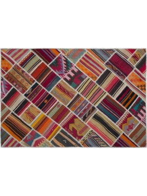 Apex Halı El Dokuması Patchwork Vintage Yün-Pamuk Naturel Halı 25589 157 x 230 cm
