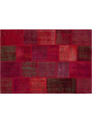 Apex Halı El Dokuması Patchwork Vintage Yün-Pamuk Kırmızı Halı 33927 160 x 230 cm