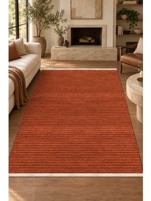 Ally Carpet Pinaris Aktur Kiremit Desenli Kaymaz Tabanlı Özel Ölçü Robot Süpürge Uyumlu Kolay Temizlenebilir Otu