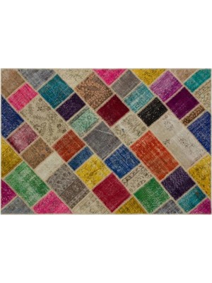 Apex Halı El Dokuması Patchwork Vintage Yün-Pamuk Multi Naturel Halı 21671 160 x 233 cm