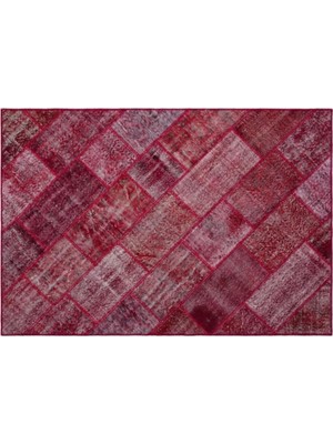 Apex Halı El Dokuması Patchwork Vintage Yün-Pamuk Kırmızı Halı 26383 160 x 230 cm