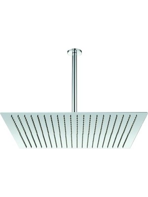 Pratik Ev Ankastre Duş Başlığı Borulu Kare Slim Metal 50X50 cm Tavandan KDB101-KTD111