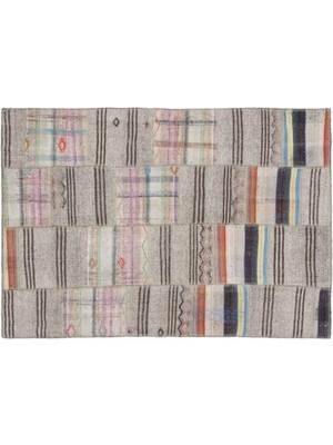 Apex Halı El Dokuması Patchwork Vintage Yün-Pamuk Çizgili Halı 1072 160 x 230 cm