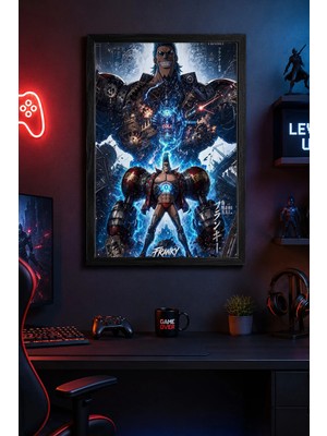 Charmbi Cyborg Franky Siyah Çerçeveli Modern Duvar Tablosu Özel Kaplama Poster 15X21 | 21X30 | 30X42