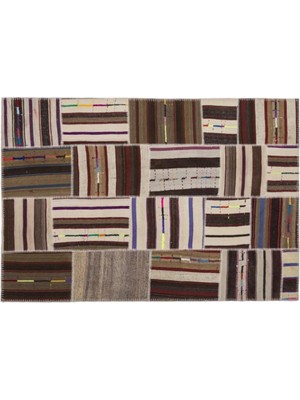 Apex Halı El Dokuması Patchwork Vintage Yün-Pamuk Çizgili Halı 2262 160 x 230 cm