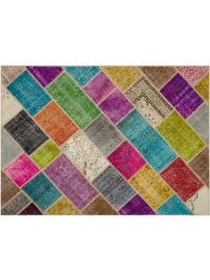 Apex Halı El Dokuması Patchwork Vintage Yün-Pamuk Multi Naturel Halı 22052 160 x 230 cm
