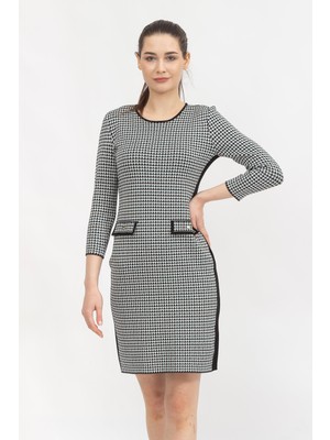 Dkny Sheath With Button Women's Dress Black