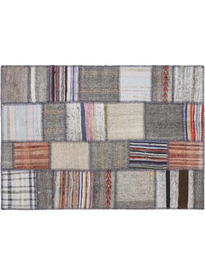 Apex Halı El Dokuması Patchwork Vintage Yün-Pamuk Çizgili Halı 1353 160 x 230 cm