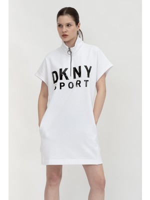 Dkny Pulovr 1/2 Zip Dress Women's Dress White