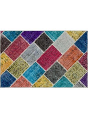 Apex Halı El Dokuması Patchwork Vintage Yün-Pamuk Multi Naturel Halı 33203 120 x 186 cm