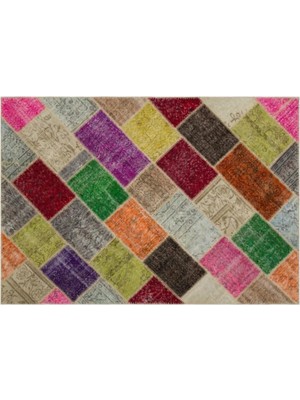 Apex Halı El Dokuması Patchwork Vintage Yün-Pamuk Multi Naturel Halı 22078 160 x 230 cm