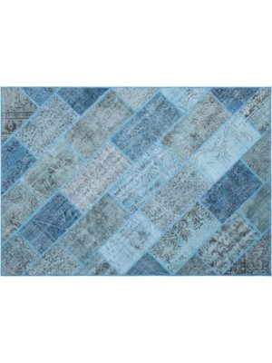 Apex Halı El Dokuması Vintage Yün-Pamuk Mavi Halı 26293 160 x 230 cm