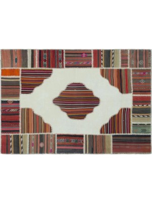 Apex Halı El Dokuması Patchwork Vintage Yün-Pamuk Naturel Halı 25363 159 x 228 cm