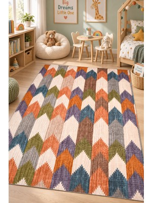 Ally Carpet Rever Zyron Modern Tasarım Yıkanabilir Kaymaz Taban Robot Süpürge Uyumlu Salon Mutfak Oturma Odası H