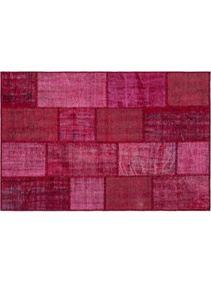Apex Halı El Dokuması Patchwork Vintage Yün-Pamuk Kırmızı Halı 26633 120 x 180 cm