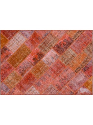 Apex Halı El Dokuması Patchwork Vintage Yün-Pamuk Kırmızı Halı 24846 160 x 230 cm