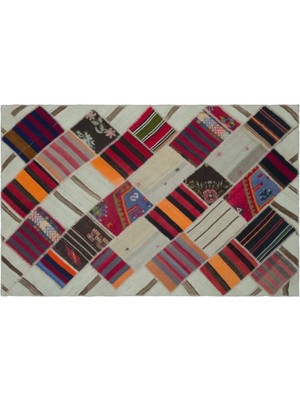 Apex Halı El Dokuması Patchwork Vintage Yün-Pamuk Naturel Halı 25283 154 x 240 cm
