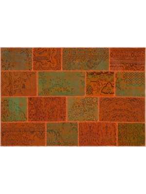 Apex Halı El Dokuması Patchwork Vintage Yün-Pamuk Turuncu Halı 33900 160 x 230 cm