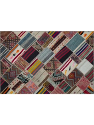 Apex Halı El Dokuması Patchwork Vintage Yün-Pamuk Naturel Halı 26770 162 x 247 cm