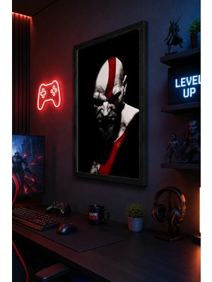 Charmbi God Of War 21X30 Siyah Çerçeveli Modern Duvar Tablosu Özel Koruyucu Kaplama Poster