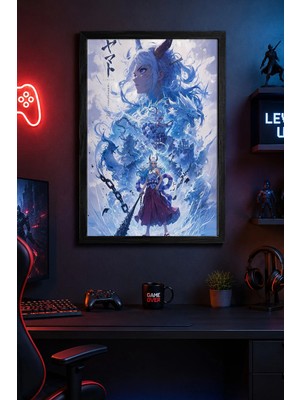 Charmbi One Piece Yamato Siyah Ahşap Çerçeveli Poster Premium Dijital Baskı Tablo 15X21 | 21X30 | 30X42